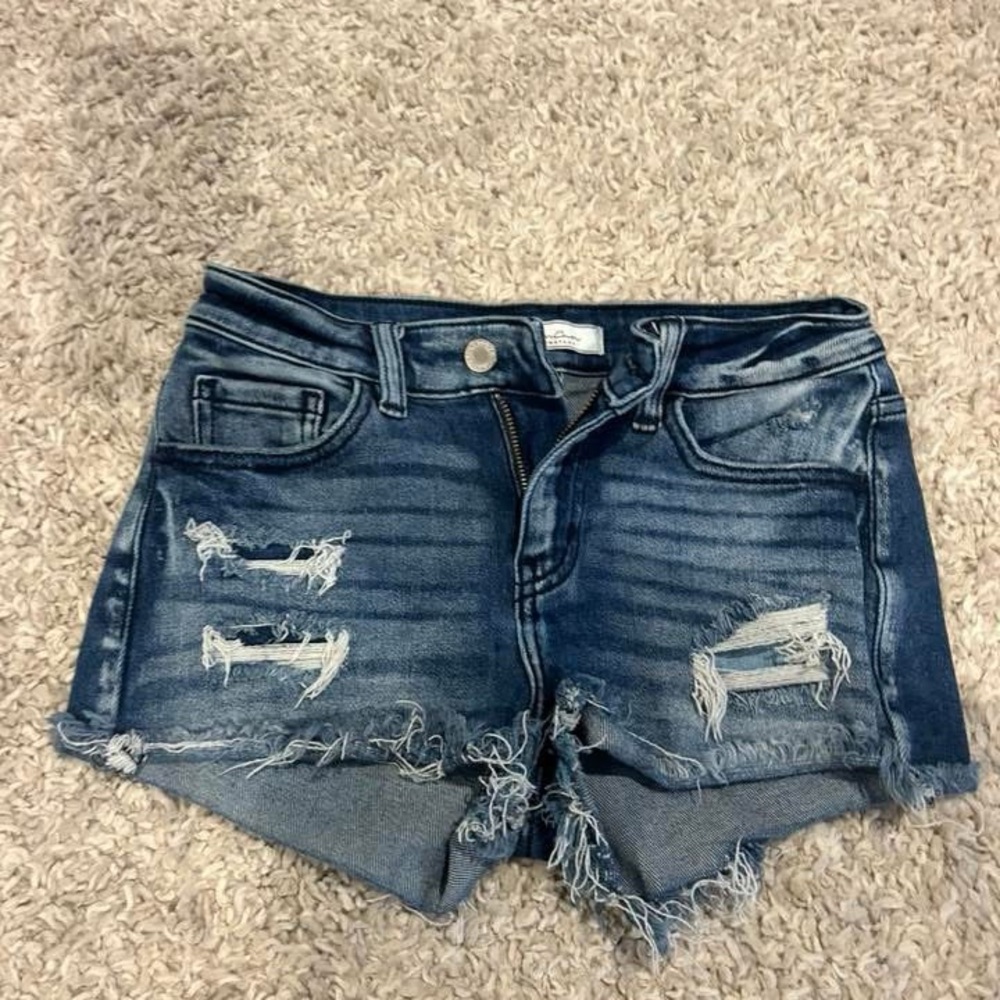 KanCan Blue Distressed Jean Shorts